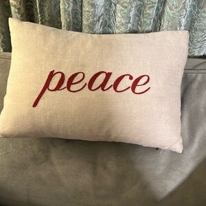 Peace pillow by pottery barn